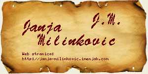 Janja Milinković vizit kartica